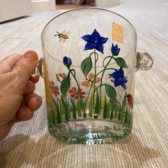 Royal Danube Romanian Crystal Hand-painted Ice Bucket. Beautiful. 5 x 5. - Picture 3 of 4